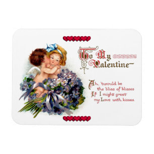 Ímã O Dia de os namorados Vintage Cupid's Kiss Magnet