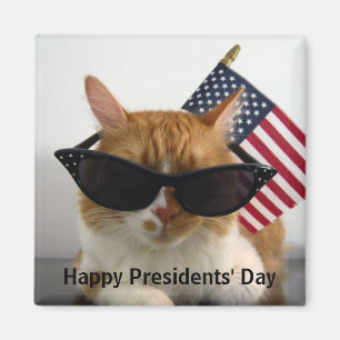 Imã O Dia Refrigerar Gato dos presidentes felizes com