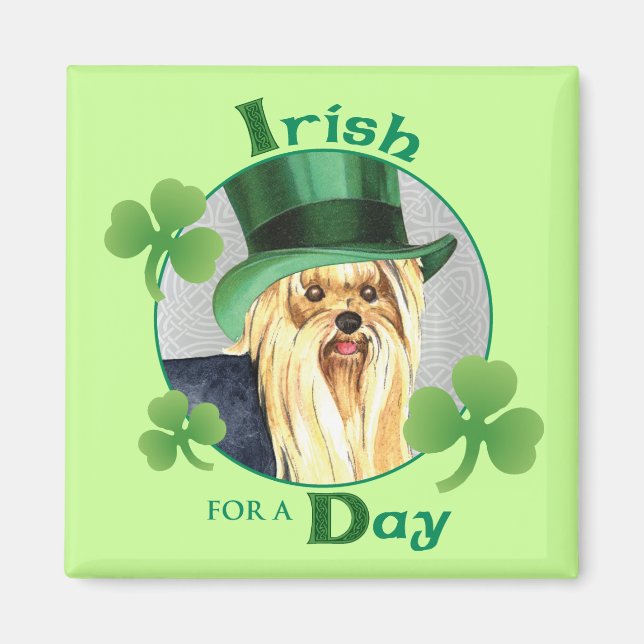 Imã O dia Yorkie de St Patrick (Frente)