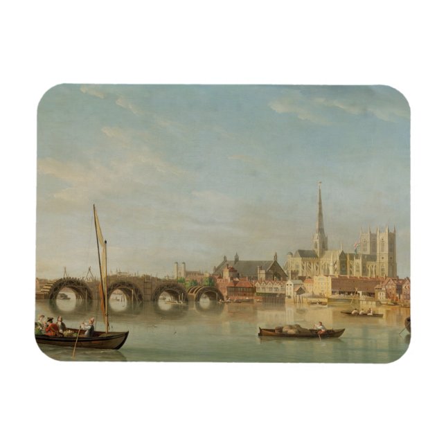 Ímã O Edifício da Ponte Westminster com uma imagem (Horizontal)