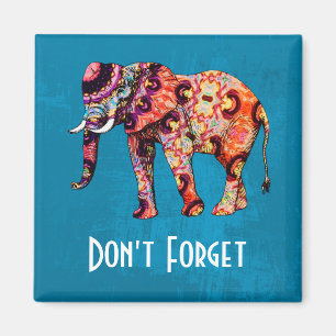 Imã O elefante colorido colorido não esquece
