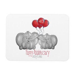 Ímã O elefante do aniversário de casamento da Ruby