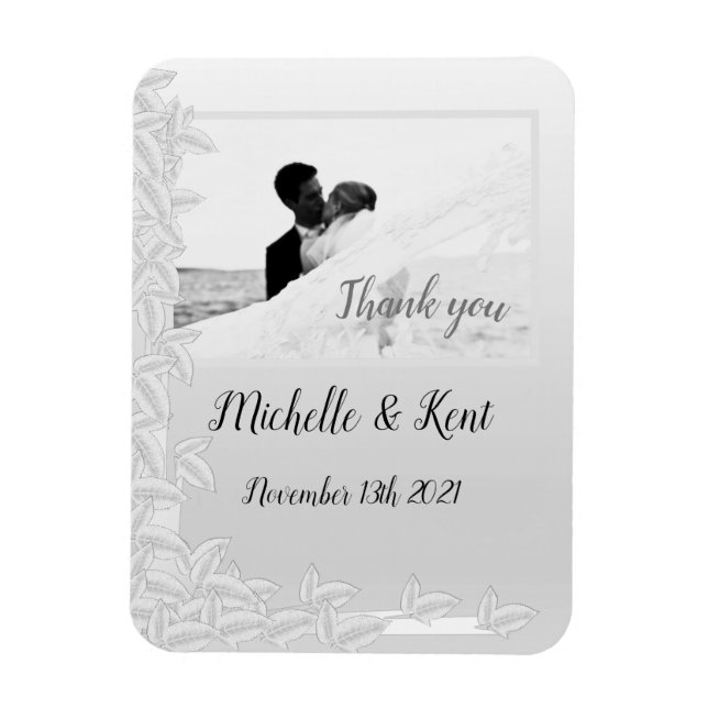 Ímã O Elegante Silver Deixa Obrigado, Fotografia Magne (Vertical)