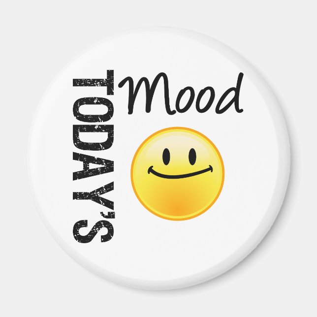 Imã O Emoticon do Humor de Hoje Satisfeito (Frente)