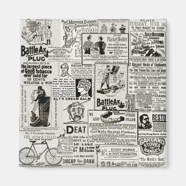 Imã O encantador jornal vitoriano de 1890 "Ads Men Wom (Frente)