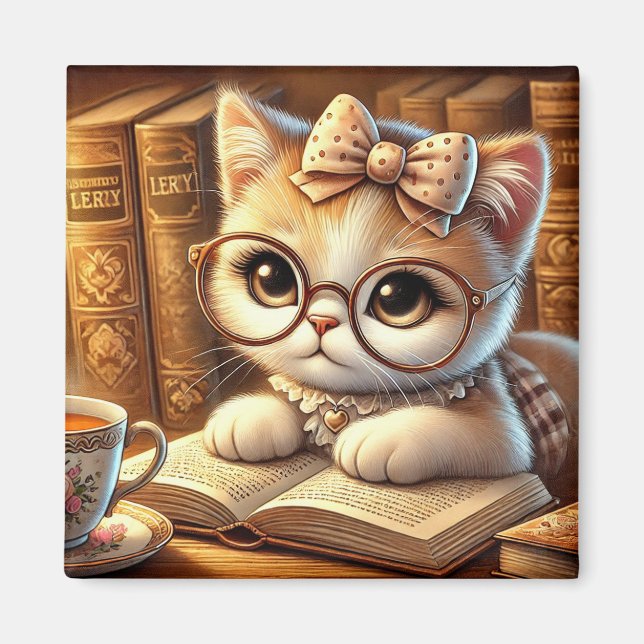 Imã "O Encanto Felino: Guardiões de Mistérios e Carinh (Frente)