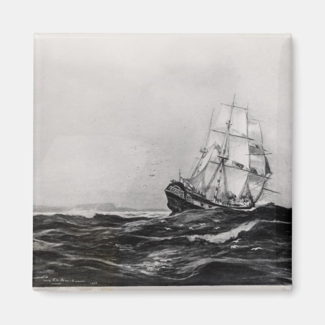 Imã O Endeavor no Mar, 1900, gravado por Lowy (Frente)