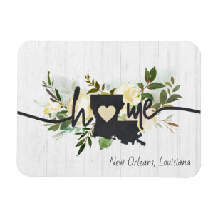 Ímã O estado de Louisiana personalizou sua cidade Home