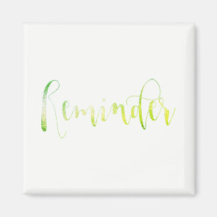 Imã O evento do lembrete recorda o branco verde da