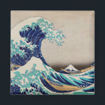 Imã O Excelente Hokusai desceu de Kanagawa. Vintage ja<br><div class="desc">Katsushika Hokusai "A Onda de Excelente de Kanagawa". Ilustração do japão Vintage.</div>