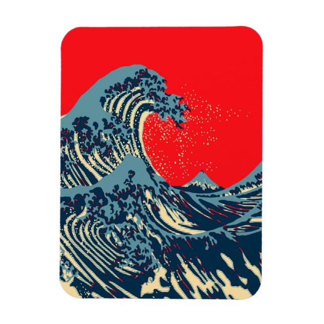 Ímã O Excelente Hokusai Wave em Estilo Vibrante (Vertical)
