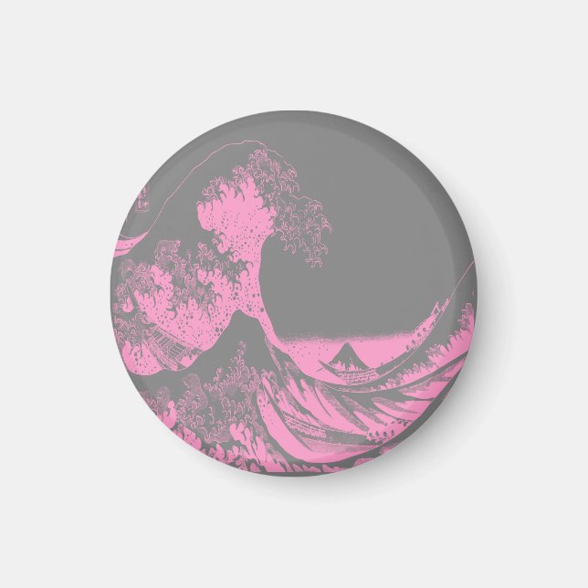 Imã O Excelente Wave Magnet Rosa e Cinza (Frente)