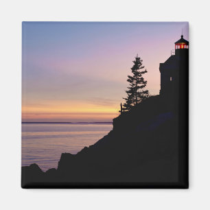 Imã O farol de Bass Harbor na Ilha do Deserto do Monte