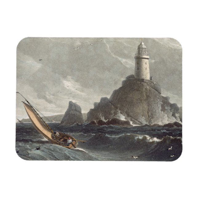 Ímã O farol de longa distância de Lands End, Cornwall, (Horizontal)
