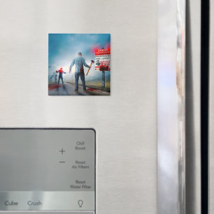 Imã O feliz Dia das Bruxas de SlipperyJoe brilha zumbi