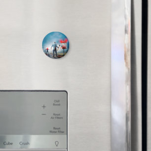 Imã O feliz Dia das Bruxas de SlipperyJoe brilha zumbi