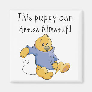 Imã O filhote de cachorro veste acima o camiseta e os