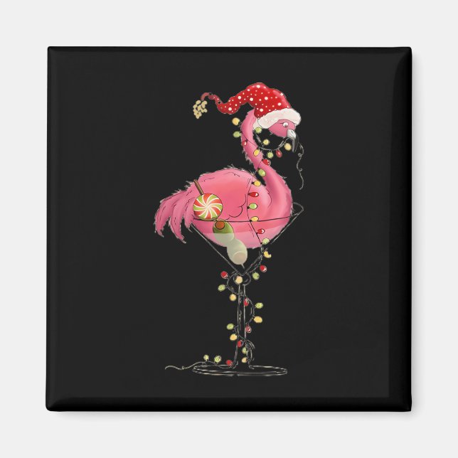 Imã O Flamingo De Natal Em Martini Gl Para O Holi Trop (Frente)