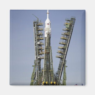 Imã O foguete de Soyuz é erigido na posição 4