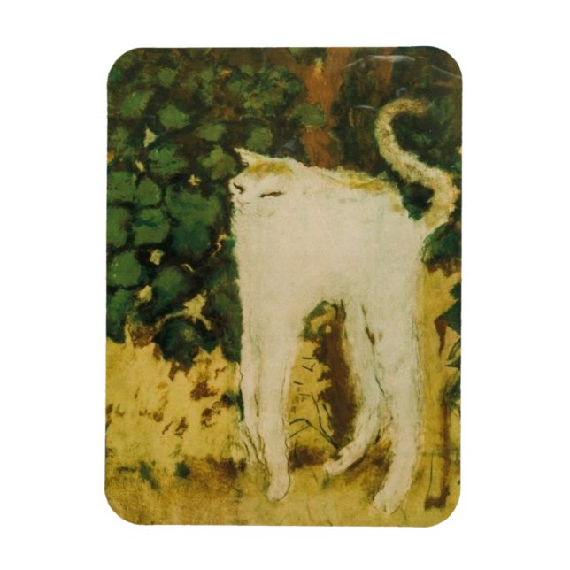 Ímã O Gato Branco por Bonnard (Vertical)