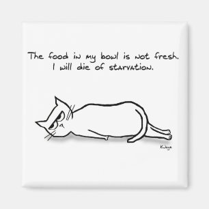 Imã O Gato Exige Comida Fresca - Magneta Gato Engraçad