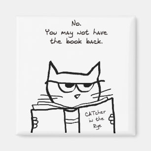 Imã O gato irritado rouba seu livro - ímã engraçado