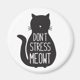Imã O gato preto engraçado não força Meowt