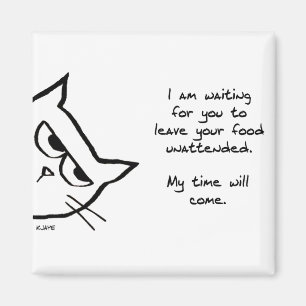 Imã O gato roubará sua comida - ímã engraçado do g