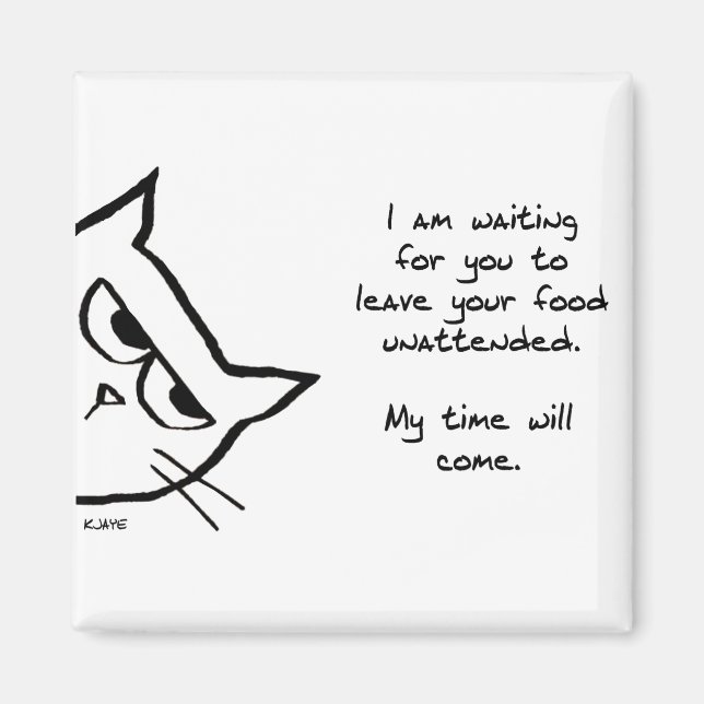 Imã O Gato Roubará Sua Comida - Magneta De Gato Engraç (Frente)