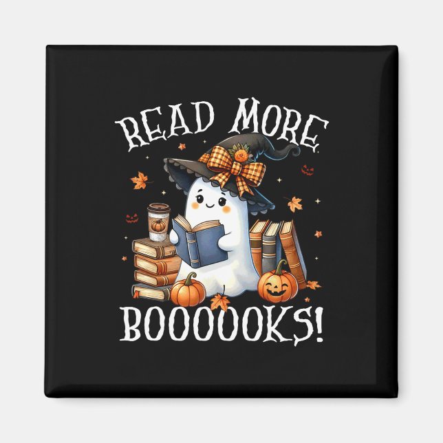 Imã O Ghost Lading Book Bonito Amantes Do Halloween Lê (Frente)