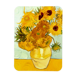 Ímã O girassol amarelo de Vincent van Gogh que pinta