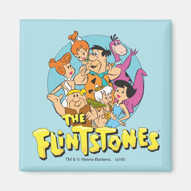 Imã O Gráfico da Família Flintstones e Rubbles (Frente)