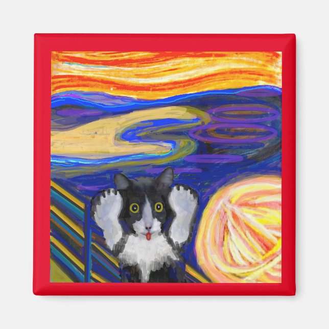 Imã O Gritar, Arte Inglesa por Munch, Arte Parody Cat (Frente)