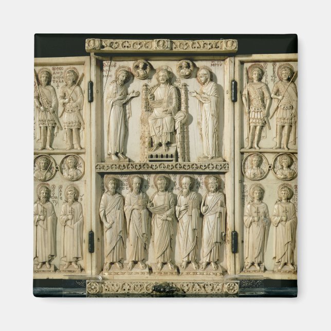 Imã O Harbaville Triptych mostra o Cristo Enthroned (Frente)