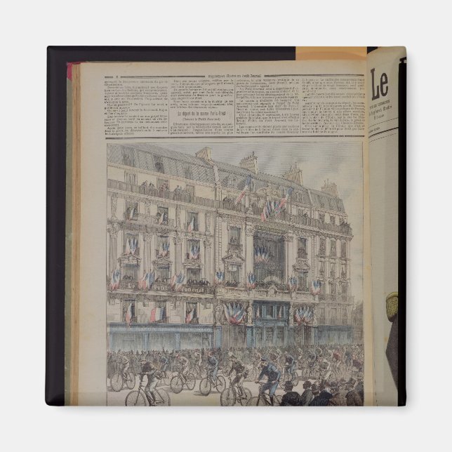 Imã O início da corrida de bicicleta Paris-Brest (Frente)