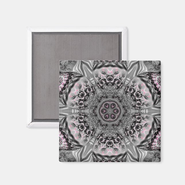 Imã O Jardim Fractal Prateado (Front/Back)