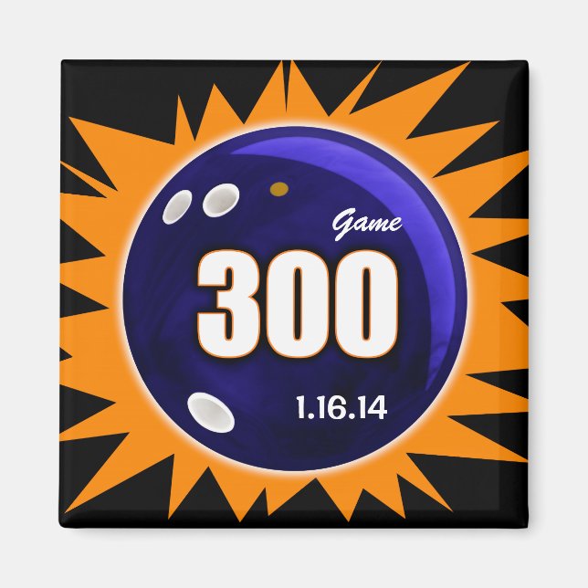 Imã O jogo perfeito 300 de Bowler, Bola de boliche, (Frente)