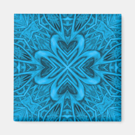 Imã O Kaleidoscópio Fractal Azul-Vintage