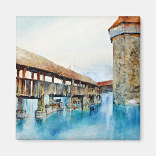 Imã O Kapellbrucke, pintura de arte, 