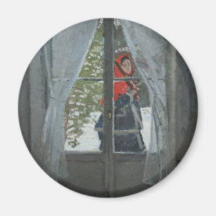 Imã O Kerchief vermelho, retrato da Sra. Monet (1873)