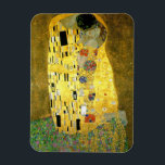 Ímã O Kiss ~ Gustav Klimt<br><div class="desc">Este é o The Kiss pintado por Gustav Klimt em 1907. É a pintura mais famosa de Art Nouveau da história</div>