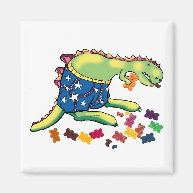 Imã O lanche da meia-noite do dinossauro (Frente)