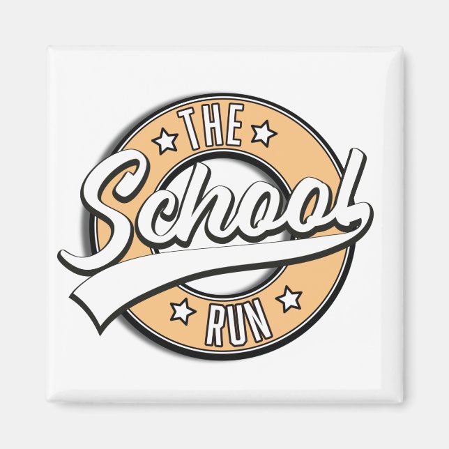 Imã O logotipo retrô The School Run (Frente)