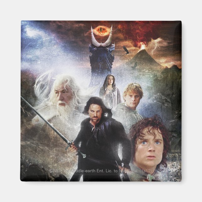 Imã O LORD DA Colagem de Caracteres RINGS (Frente)