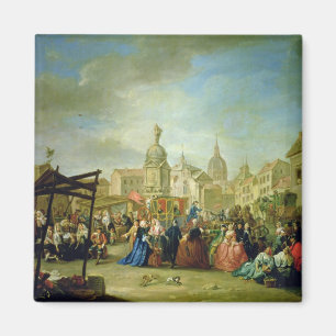 Imã O Madrid justo na plaza de la Cebeda (óleo sobre