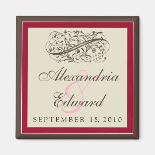 Imã O Magnet De Favor Do Casamento Elegante: amora
