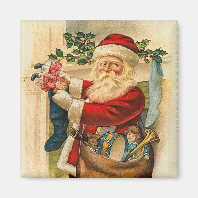 Imã O Magnet do Papai Noel para as Férias (Frente)