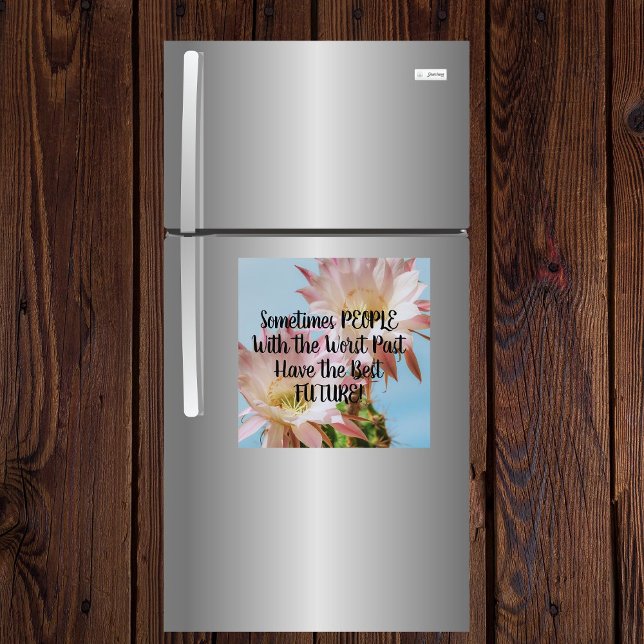 Imã O Magnet Pessoas Pior do Melhor Futuro Cactus Rosa (Criador carregado)