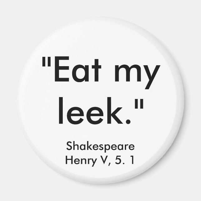 Imã O Magneta de insulto de Shakespeare (Frente)
