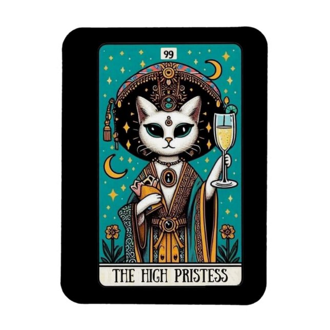 Ímã O Magneto Gato Tarot, Grande Sacerdote (Vertical)